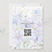 Elegante Periwinkle Clematis Foto QR Code Huwelijk Kaart (Achterkant)