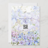 Elegante Periwinkle Clematis QR Code Trouwfoto Kaart (Achterkant)