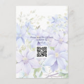 Elegante Periwinkle Clematis QR Code Wedding Informatiekaartje (Achterkant)