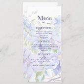 Elegante Periwinkle Clematis Wedding Menu (Voorkant / Achterkant)