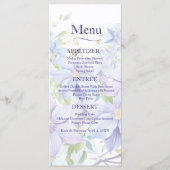 Elegante Periwinkle Clematis Wedding Menu (Voorkant)