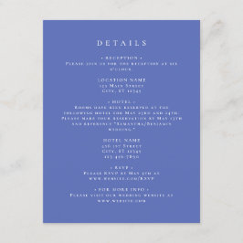 Elegante Periwinkle coördinaat details Informatiekaartje