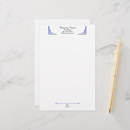 Elegante Periwinkle Hoekige Professionele Briefpap Briefpapier