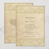 Elegante perkament stijl bruiloft uitnodigingen (Voorkant / Achterkant)