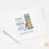 Elegante Persoonlijke Bibliotheek Botanische Quote Vierkante Sticker (Envelop)
