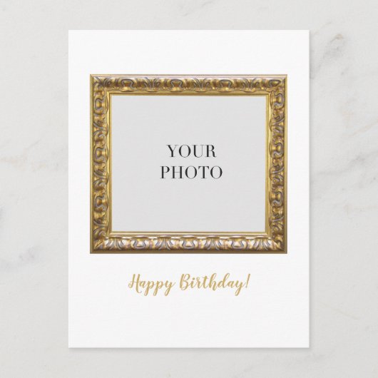 Elegante persoonlijke foto Happy Birthday Briefkaa Briefkaart (Voorkant)