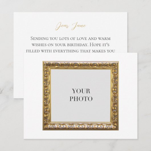 Elegante persoonlijke foto Lijst en tekst Briefkaart (Voorkant / Achterkant)