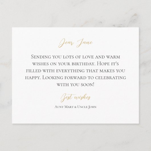 Elegante persoonlijke foto Lijst en tekst Briefkaart (Achterkant)