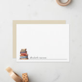 Elegante Persoonlijke Kaart voor Boekenliefhebbers Notitiekaartje (Voorkant / Achterkant in situ)