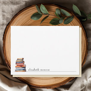 Elegante Persoonlijke Kaart voor Boekenliefhebbers Notitiekaartje