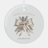 Elegante Persoonlijke Kerstbal Glas Ornament (Voorkant)