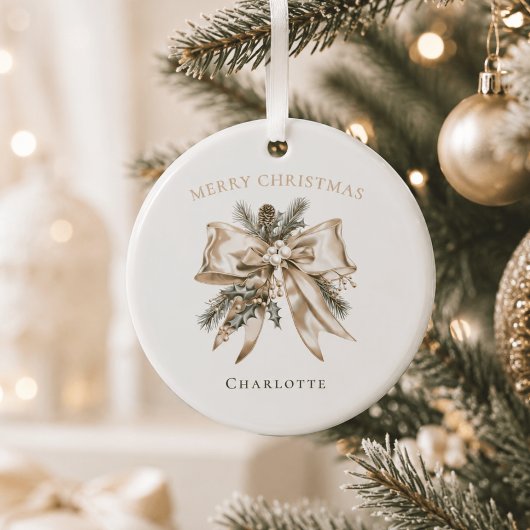 Elegante Persoonlijke Kerstbal Glas Ornament