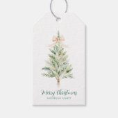 Elegante Persoonlijke Kerstboom Cadeaulabel (Voorkant)