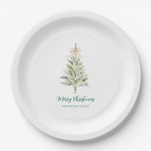 Elegante Persoonlijke Kerstboom Papieren Bordje
