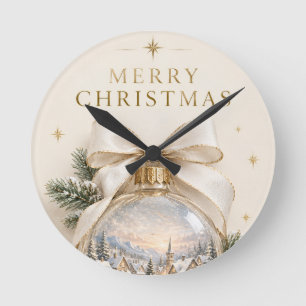 Elegante Persoonlijke Kerstmis, Vintage Ornament Ronde Klok
