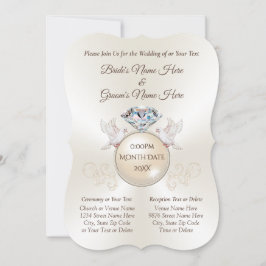 Elegante Persoonlijke Liefdesvogel Huwelijksuitnod Kaart