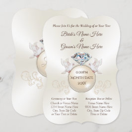 Elegante Persoonlijke Liefdesvogel Huwelijksuitnod Kaart