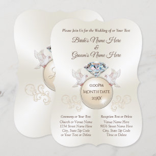 Elegante Persoonlijke Liefdesvogel Huwelijksuitnod Kaart