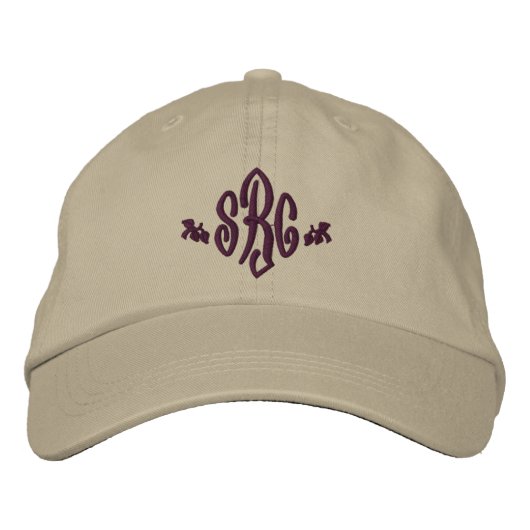 Elegante Persoonlijke Monogram Beginletters Geborduurde Pet (Voorkant)