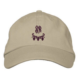 Elegante Persoonlijke Monogram-Initialen Geborduurde Pet
