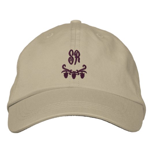 Elegante Persoonlijke Monogram-Initialen Geborduurde Pet (Voorkant)