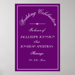Elegante Persoonlijke Namen Trouw Welkom Bord Poster