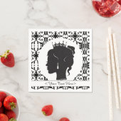 Elegante Persoonlijke Prinsessen Silhouet Servette Servetten (Insitu)