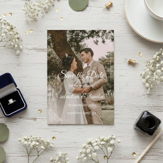 “Elegante Persoonlijke Save the Date Kaart”
