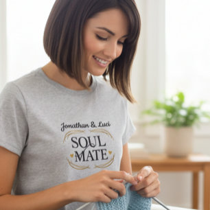Elegante Persoonlijke Soul Mate Grafische Dames T- T-shirt