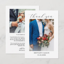 Elegante Persoonlijke Trouwfoto Bedankkaart