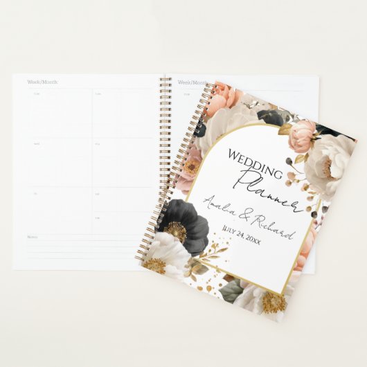Elegante persoonlijke trouwplanner met bloemendesi planner (Display)
