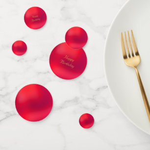 Elegante Persoonlijke Verjaardag Rood Confetti