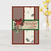 Elegante Persoonlijke Vouwde Kerstkaart Kaart (Gele Bloem)