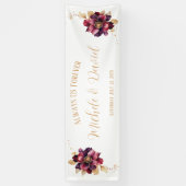 Elegante persoonsnamen Datum Wit Goud Bourgondië Spandoek (Verticaal)