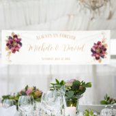 Elegante persoonsnamen Datum Wit Goud Bourgondië Spandoek