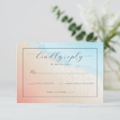 Elegante Perzik Aquarel Gradiënt RSVP Kaartje (Staand voorkant)