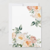 Elegante perzik Baby in bloei meisje Baby shower Kaart (Achterkant)