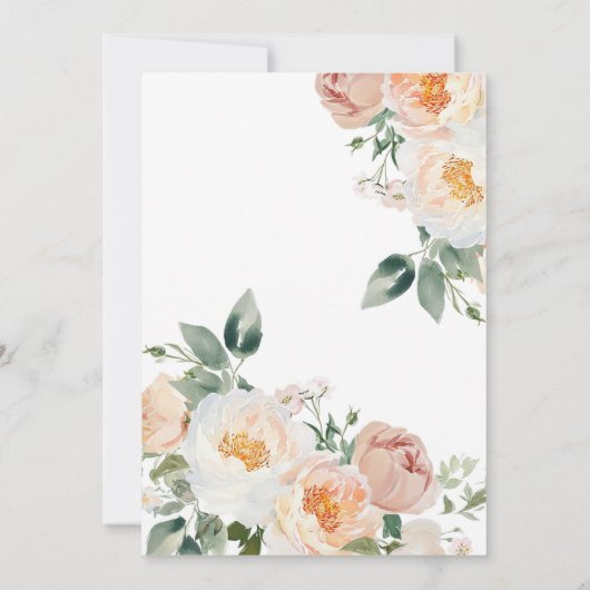 Elegante perzik Baby in bloei meisje Baby shower Kaart (Achterkant)