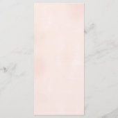 Elegante perzik bloem bruiloft receptie diner menu (Achterkant)