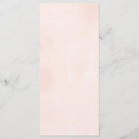 Elegante perzik bloem bruiloft receptie diner menu (Achterkant)