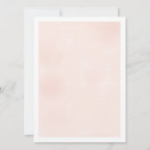 Elegante perzik bloem waterverf bruiloft uitnodigi kaart (Achterkant)