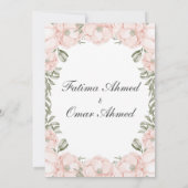 Elegante perzik bloemblaadjes islamitische moslim kaart (Achterkant)