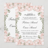 Elegante perzik bloemblaadjes islamitische moslim kaart (Voorkant / Achterkant)