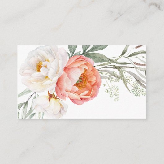 Elegante Perzik Bloemen Luier Raffle Script Tekst Informatiekaartje (Achterkant)