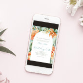 Elegante Perzik Bloemen Wedding Boho Arch Kaart