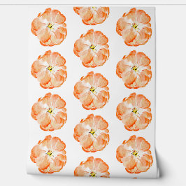 Elegante perzik bloemenaquarel behang