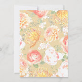 Elegante perzik bloemenkrans uitnodigingen (Achterkant)