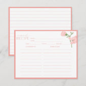 Elegante perzik bloemenrecept Kaart (Voorkant / Achterkant)