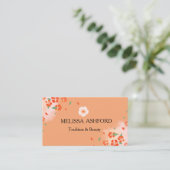Elegante Perzik Bloemense Visitekaartje | Vrouweli (Staand voorkant)