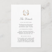 Elegante perzik bloementuin bruiloft details Invoe Informatiekaartje (Voorkant)